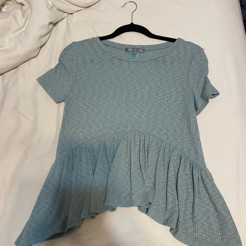 Good Luck Gem turquoise blouse size S